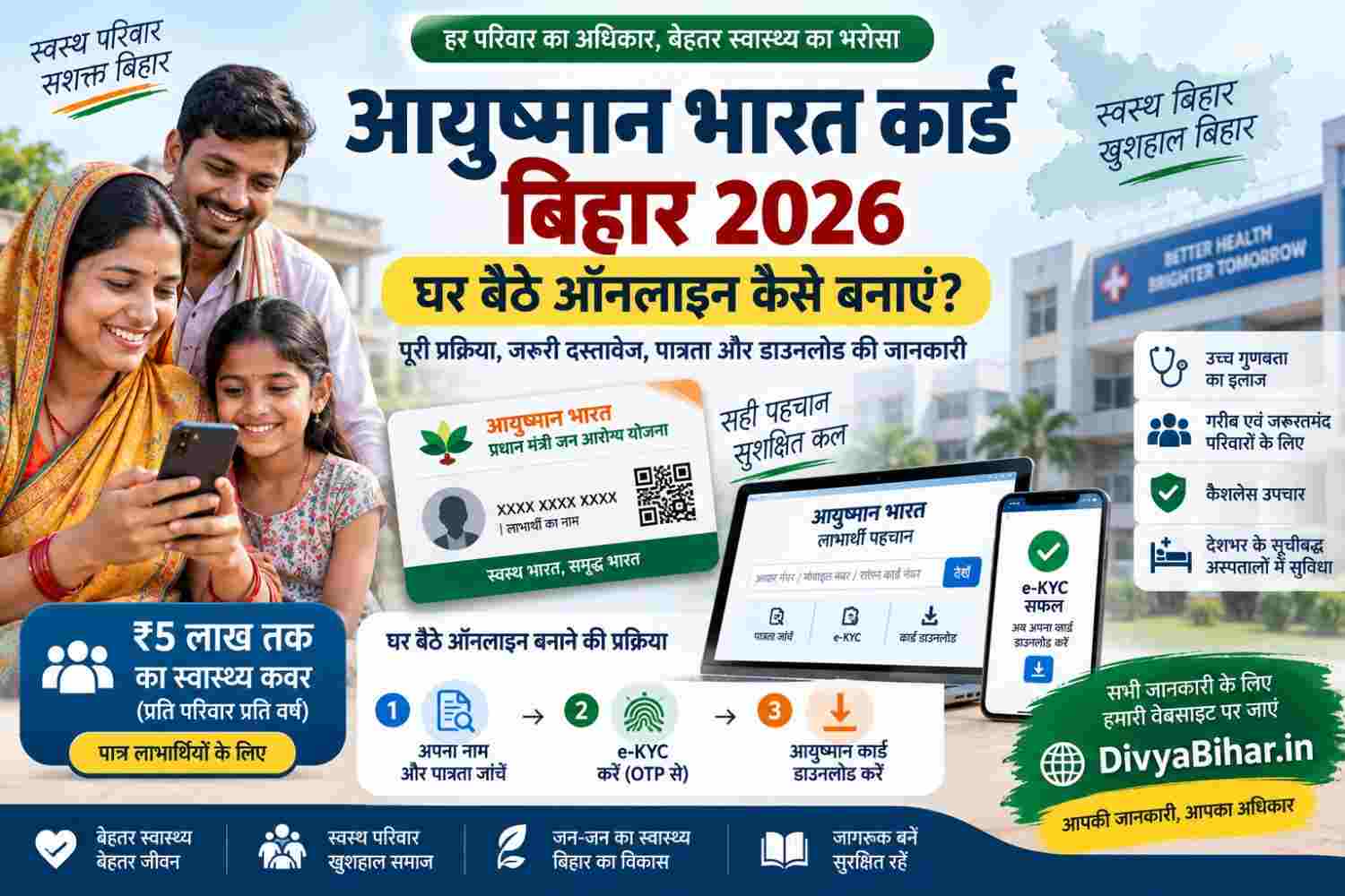 आयुष्मान भारत कार्ड बिहार में घर बैठे ऑनलाइन कैसे बनाएं —