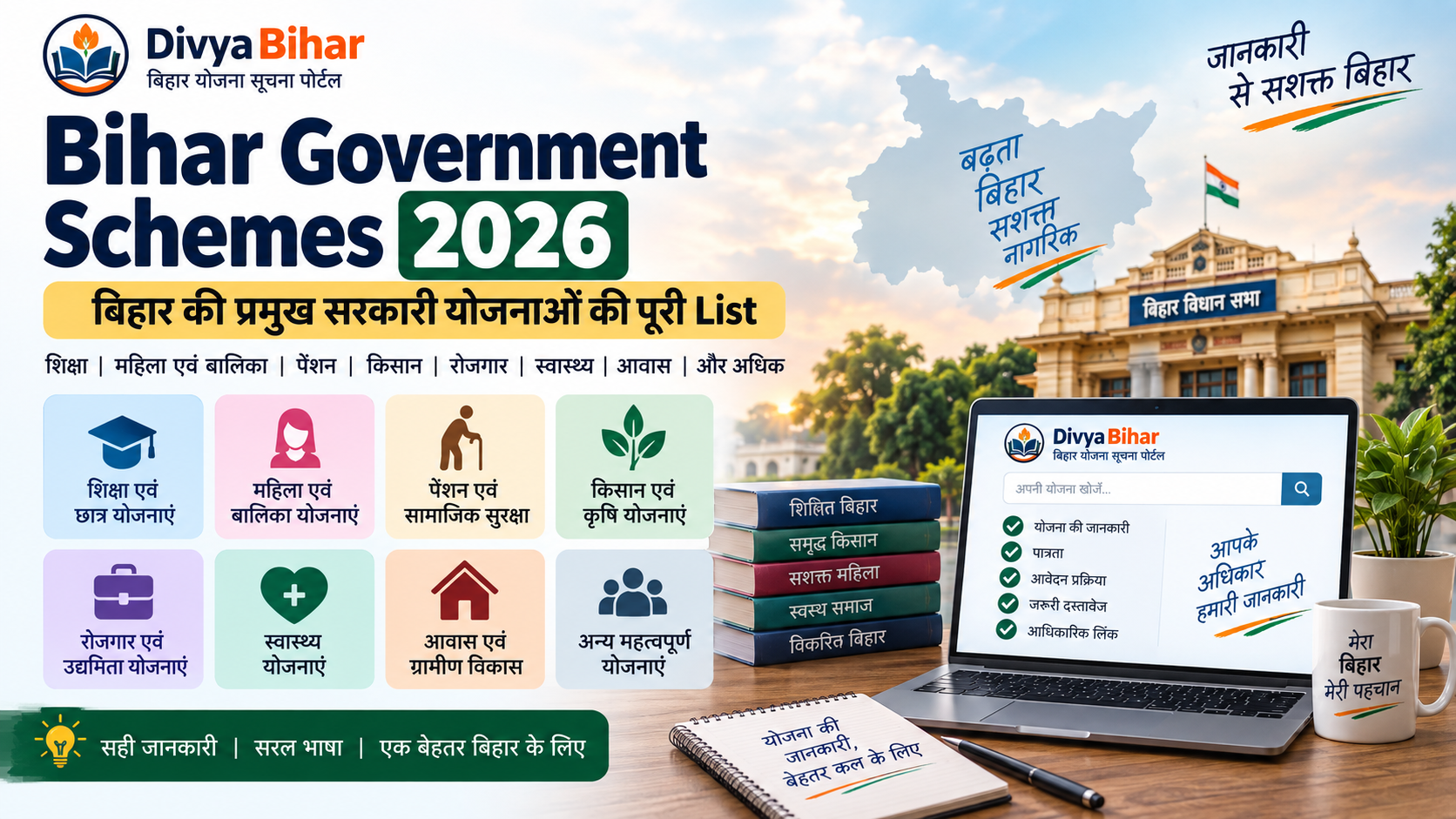 Bihar Government Schemes 2026: बिहार की प्रमुख सरकारी योजनाओं की पूरी List