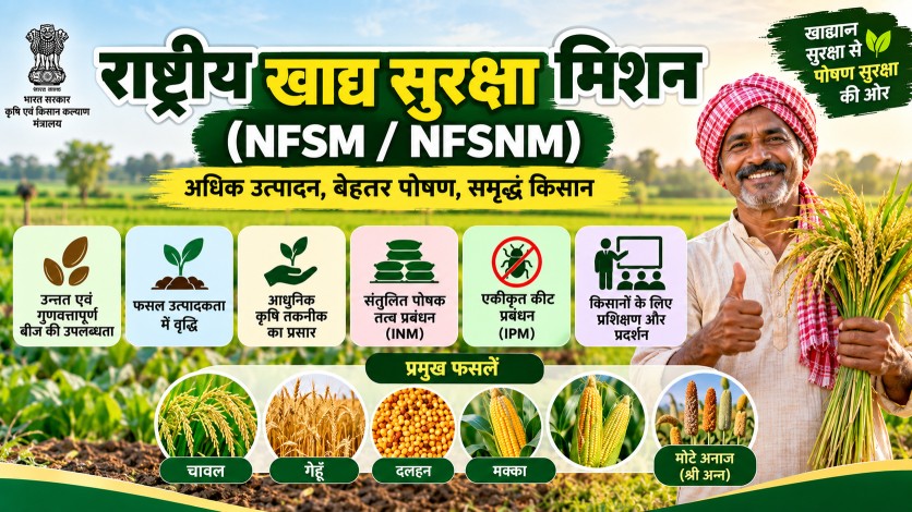राष्ट्रीय खाद्य सुरक्षा मिशन (NFSM) 2026: किसानों को मिलती है बीज, तकनीक और कृषि सहायता