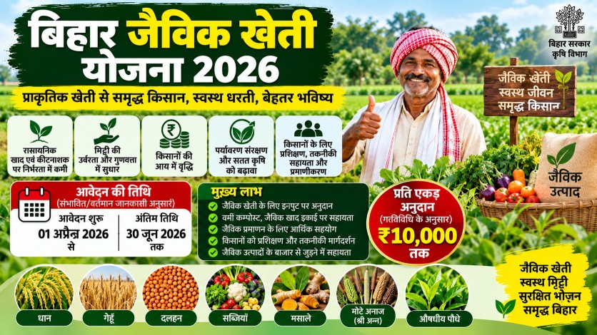 बिहार जैविक खेती योजना 2026: जैविक खेती को बढ़ावा, किसानों को मिलती है सहायता
