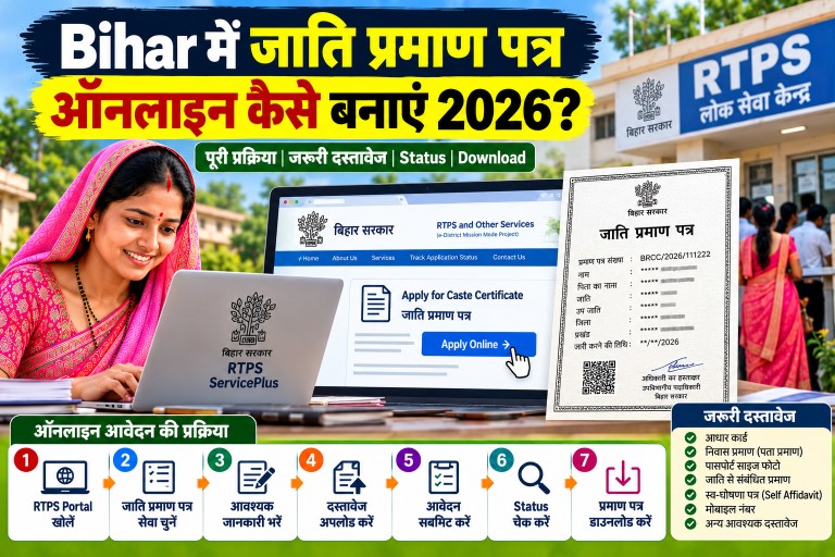 Bihar में जाति प्रमाण पत्र ऑनलाइन कैसे बनाएं 2026?